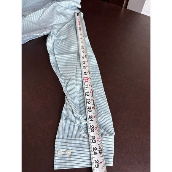 Calvin Klein Mens Non-Iron Slim Fit Striped Button-Up Shirt Size 16.5 34/35 - Picture 6 of 8